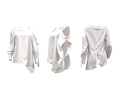 トップス acka asymmetry blouse Seta T Women's Casual Tunic Top Crewneck 3/4 Sleeve